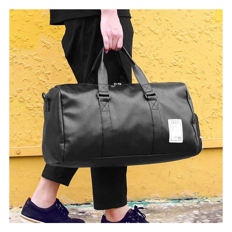 Leather-Style Waterproof Gym & Travel Bag