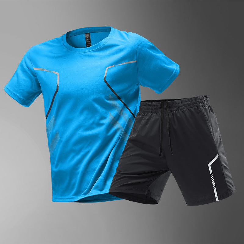 Men's Breathable Running T-Shirts & Shorts Bundle of 3