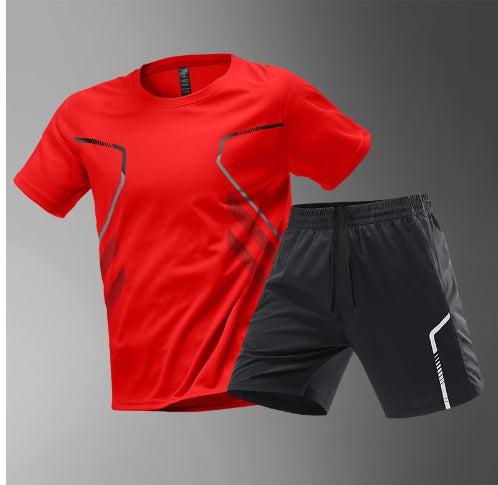 Men's Breathable Running T-Shirts & Shorts Bundle of 3
