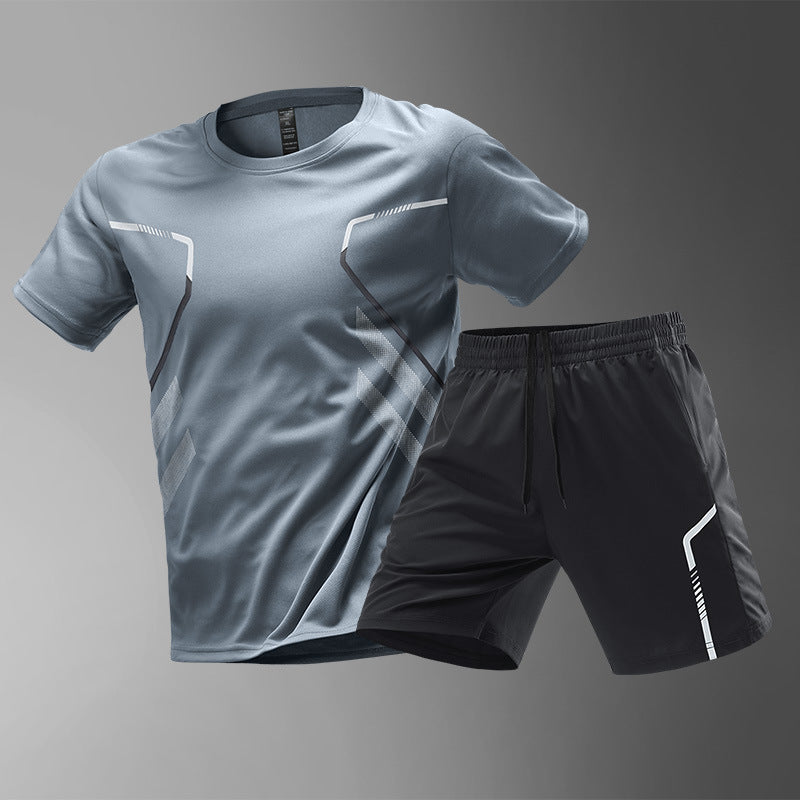 Men's Breathable Running T-Shirts & Shorts Bundle of 3